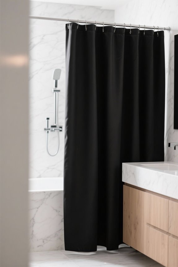 elegant black shower curtains