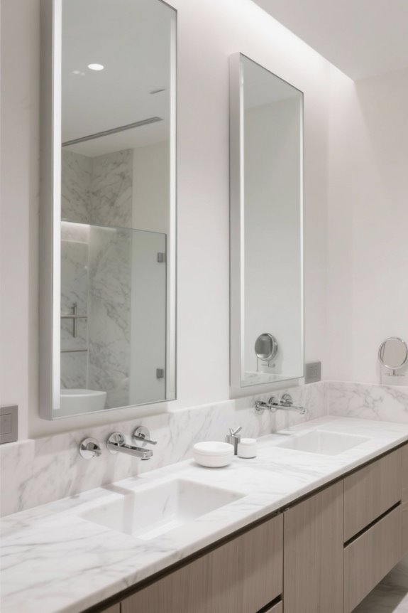 elevated mirrors and vanities