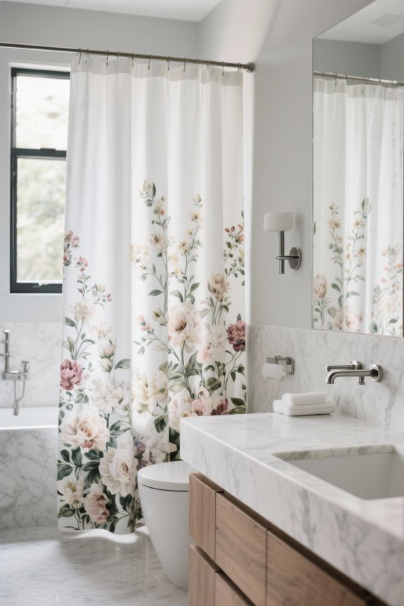 floral shower curtains selection