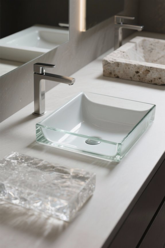 glass vs stone sinks