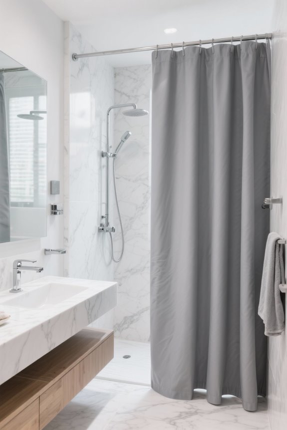 stylish grey shower curtains